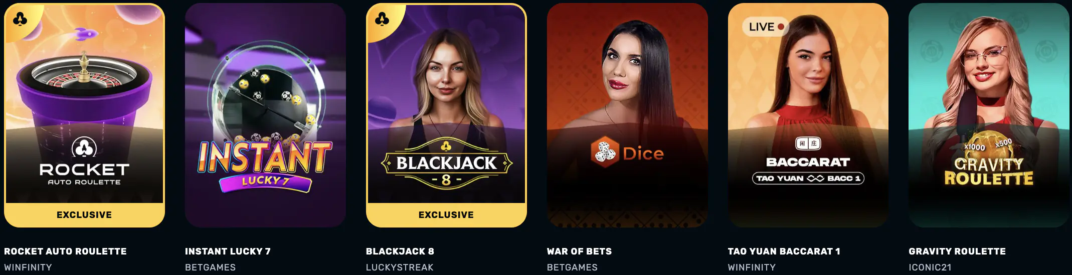 Live Casino at Rocket Play Casino